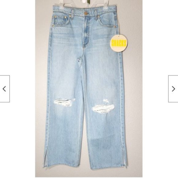 NWT Mother SNACKS The Fun Dip Puddle Sliced Jeans Lots of Nibbles 26 - Picture 3 of 15